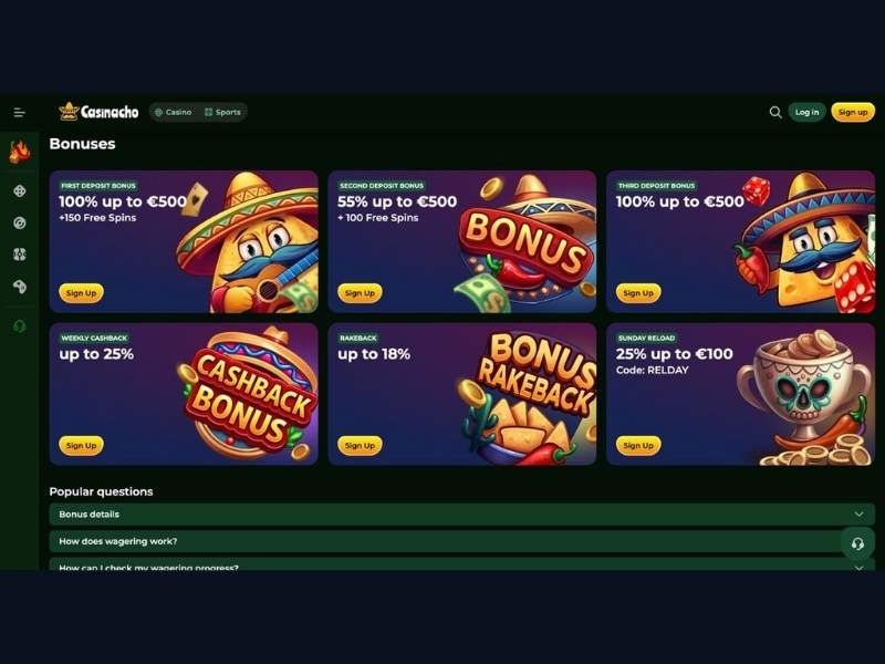Bonus Casinacho Casino (Nacho Casino) nel confronto con il mercato italiano: cashback scalabile, rakeback e quando il pacchetto benvenuto vale