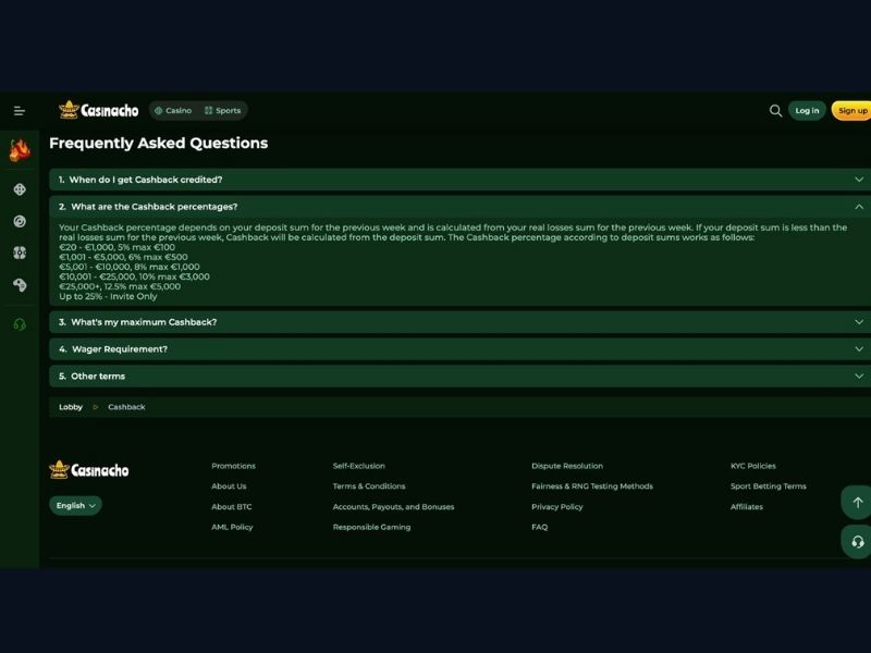 Registrazione su Casinacho Casino (Nacho Casino): conto, configurazione per profilo di giocatore e KYC per i giocatori italiani